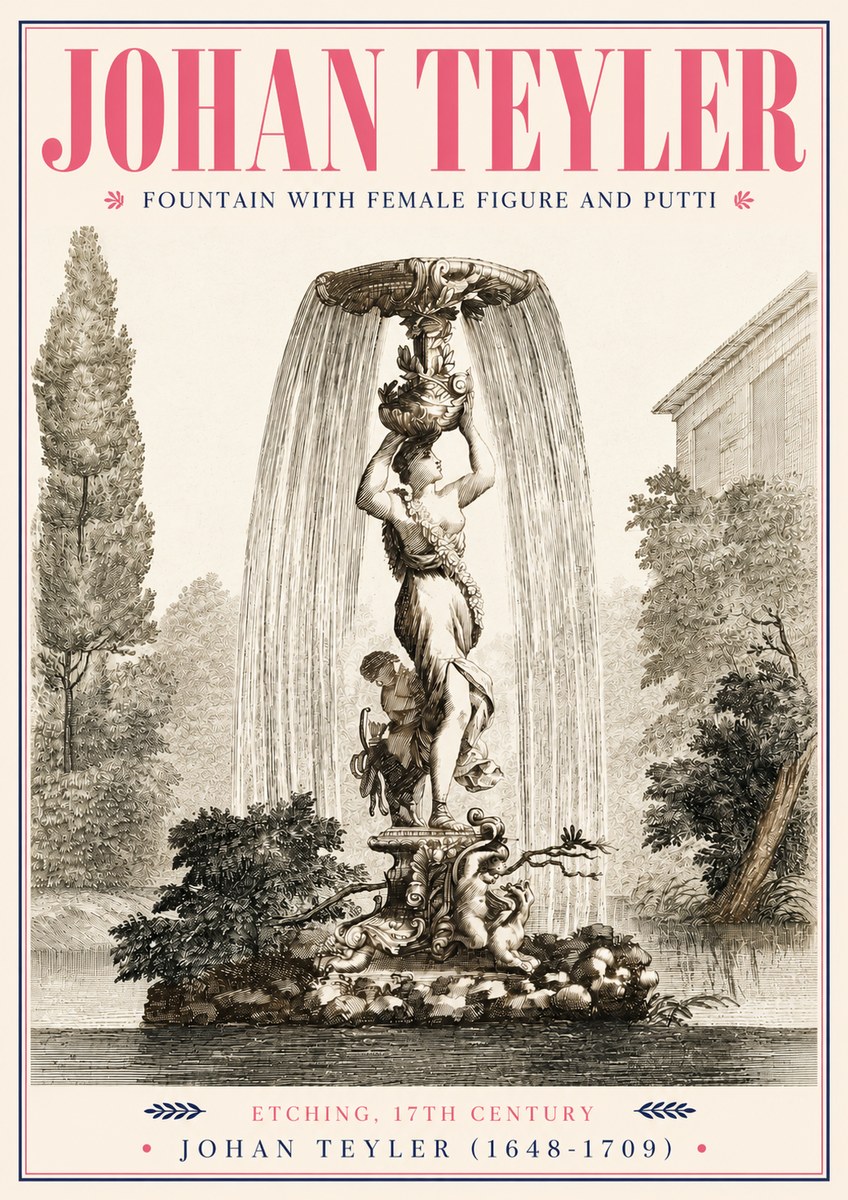 Johan Teyler Fountain with Allegorical Figures No5 - Póster