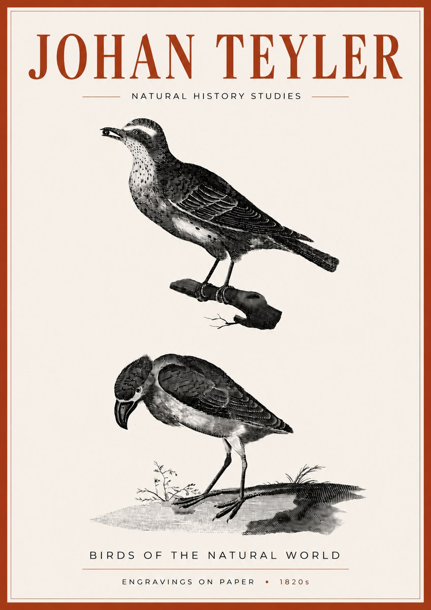 Johan Teyler Birds of the Natural World No4 - Póster