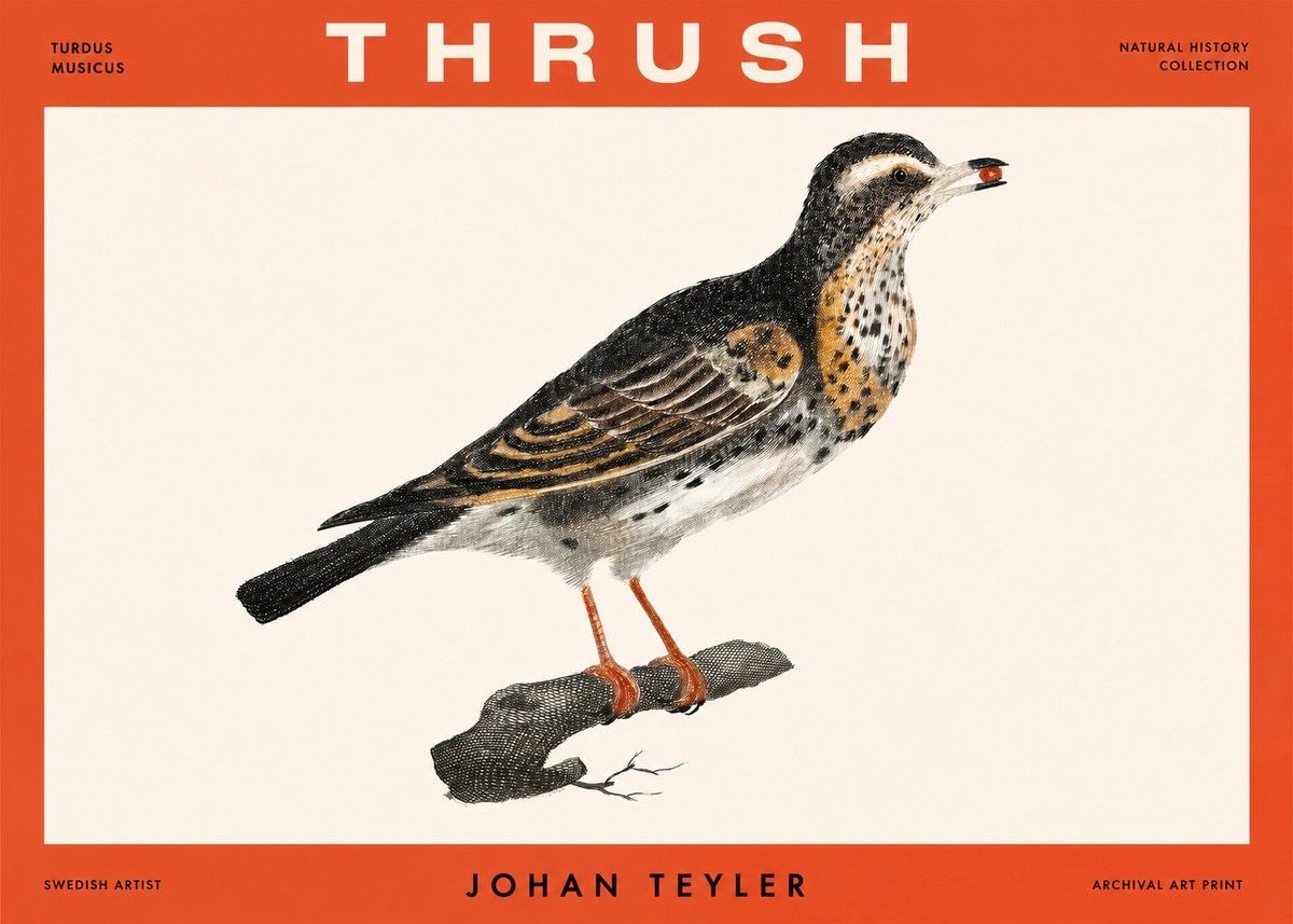 Johan Teyler Thrush No2 - Póster