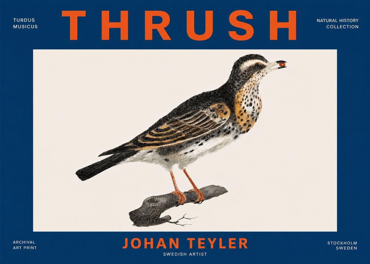 Johan Teyler Thrush No4 - Póster