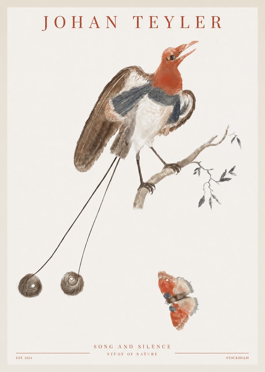 Johan Teyler Song and Silence - Study of Nature No1 - Póster