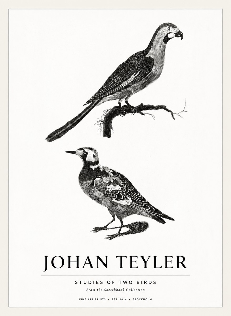 Johan Teyler Birds - Study of Two Species No3 - Póster