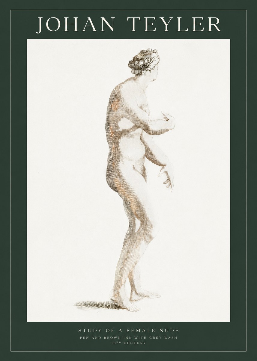 Johan Teyler Study of a Female Nude No1 - Póster