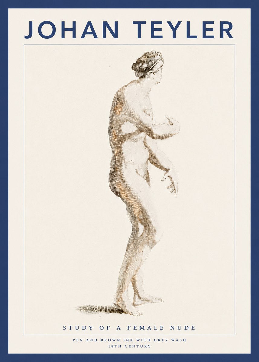 Johan Teyler Study of a Female Nude No3 - Póster