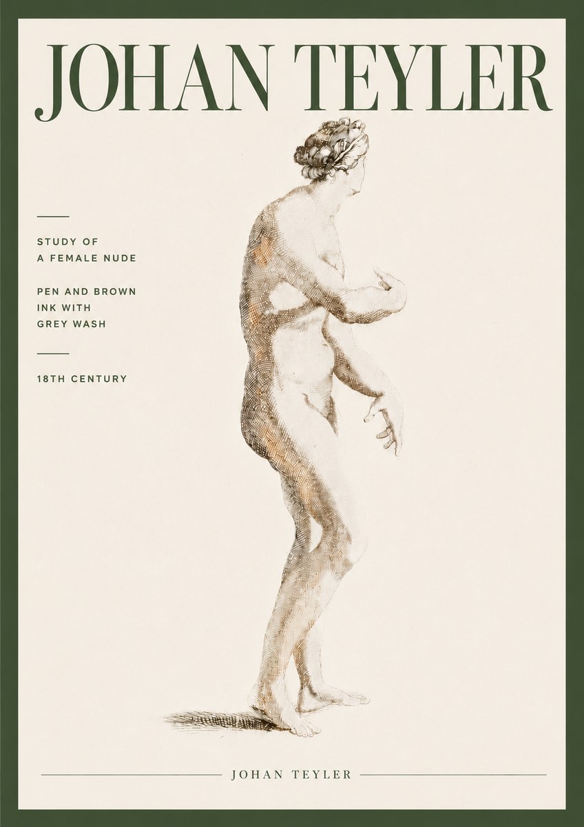 Johan Teyler Study of a Female Nude No4 - Póster