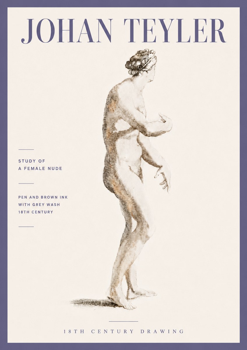 Johan Teyler Study of a Female Nude No6 - Póster