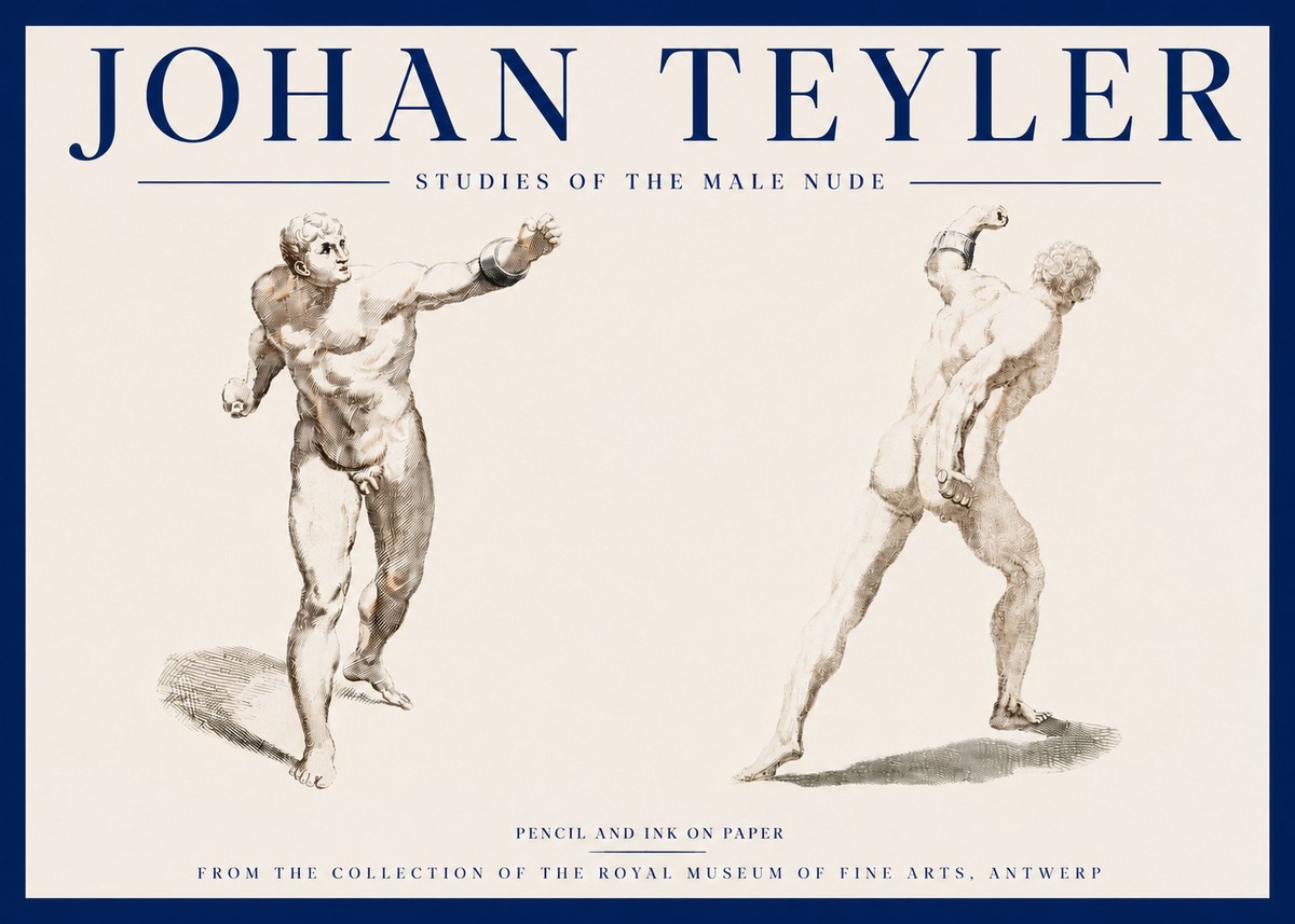 Johan Teyler Studies of the Male Nude No3 - Póster