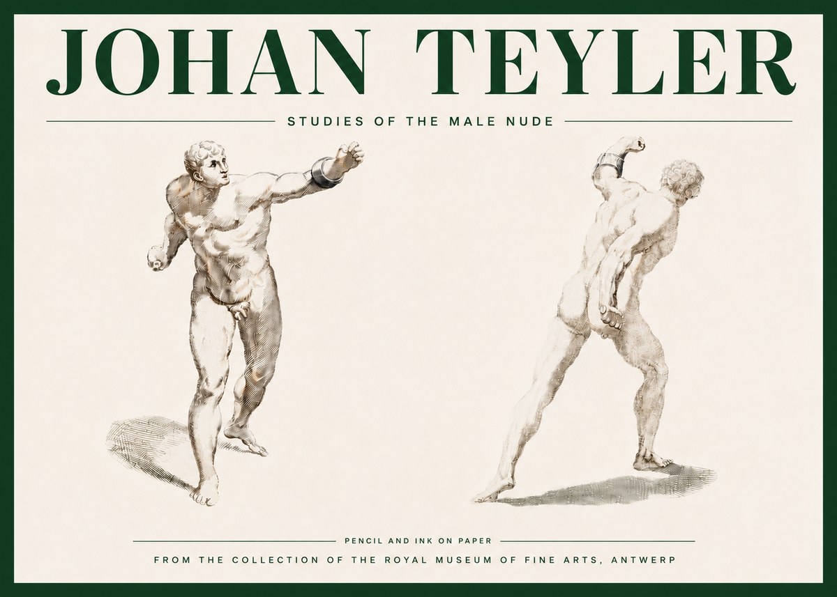 Johan Teyler Studies of the Male Nude No4 - Póster