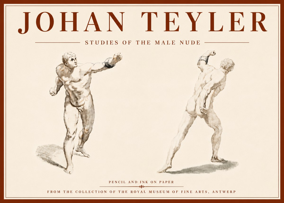 Johan Teyler Studies of the Male Nude No6 - Póster