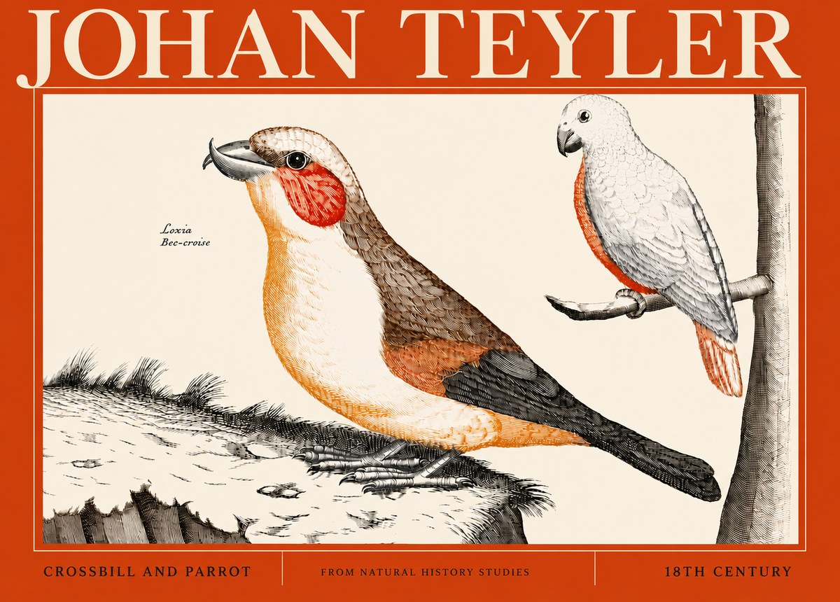Johan Teyler Crossbill and Parrot No4 - Póster