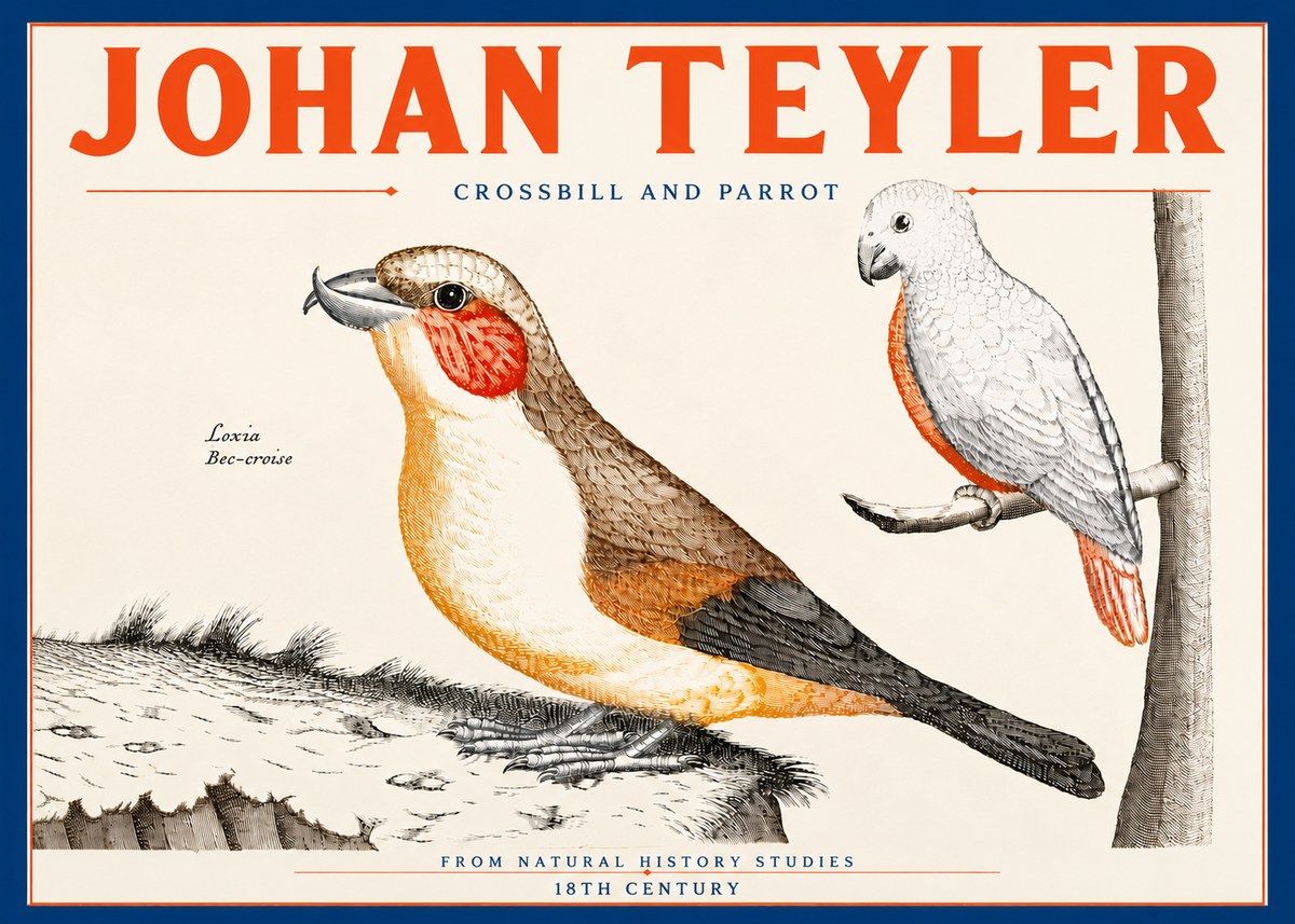 Johan Teyler Crossbill and Parrot No5 - Póster