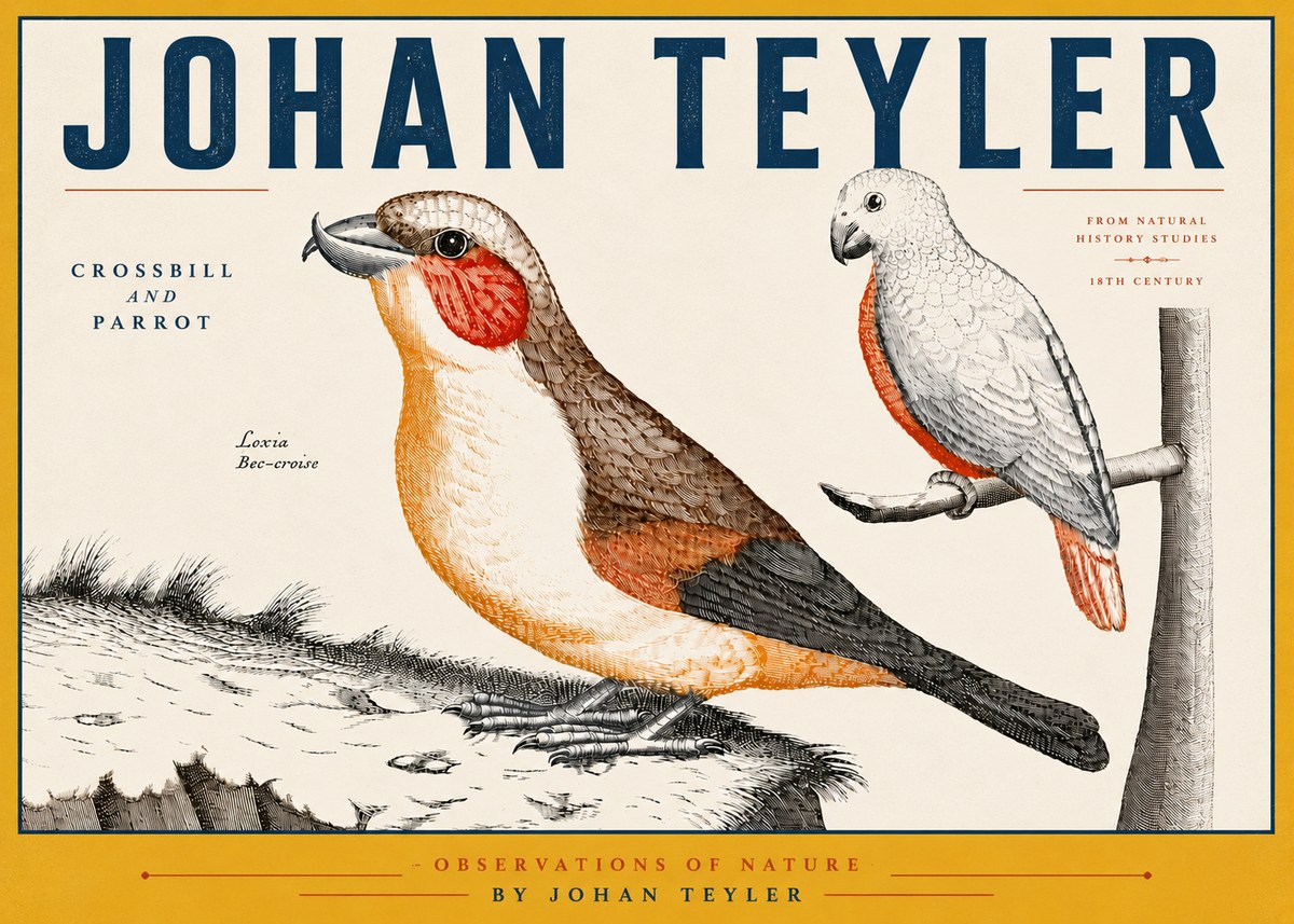 Johan Teyler Crossbill and Parrot No6 - Póster
