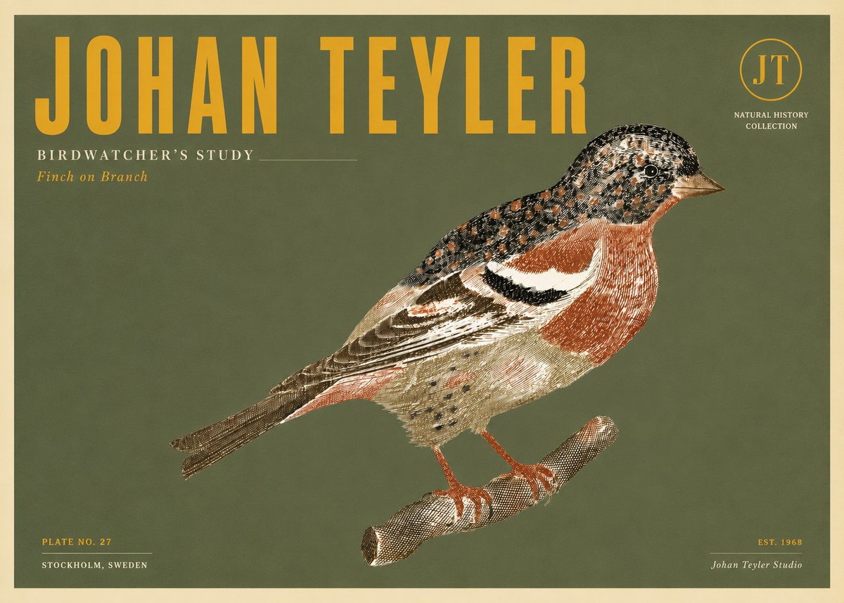 Johan Teyler Finch on Branch No5 - Póster