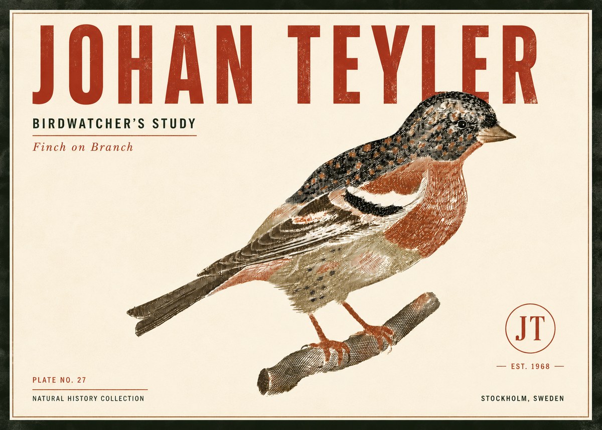 Johan Teyler Finch on Branch No6 - Póster