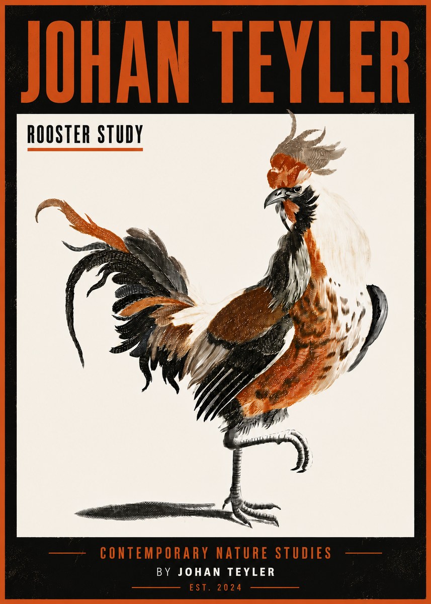 Johan Teyler Rooster Study No6 - Póster
