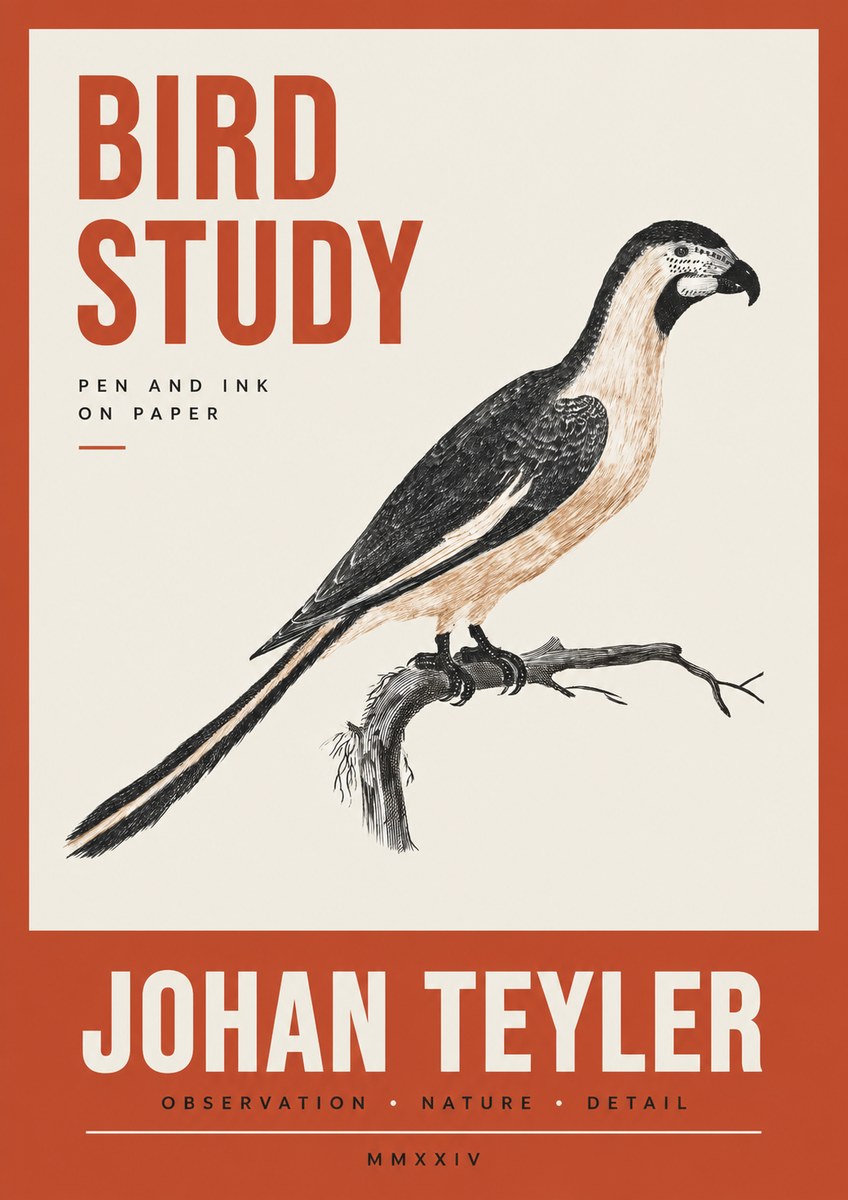 Johan Teyler Bird Study I No3 - Póster