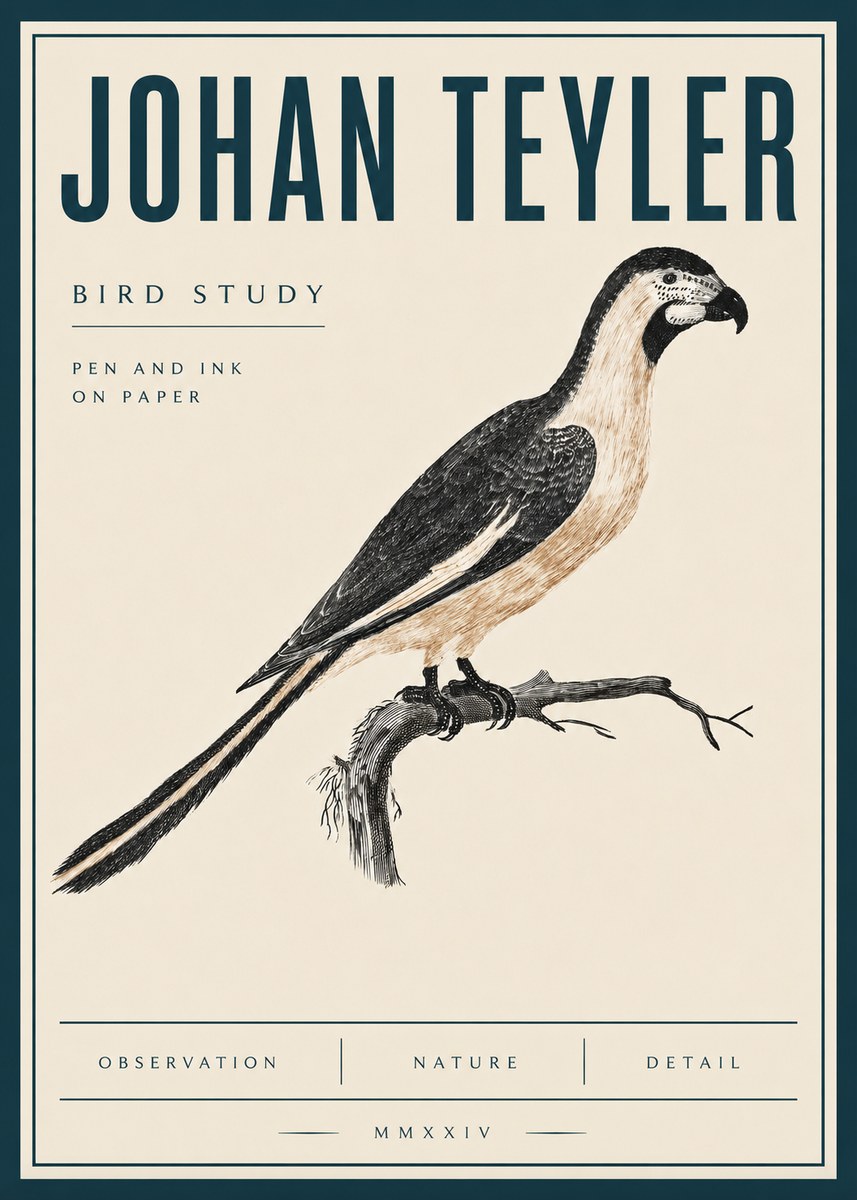 Johan Teyler Bird Study I No4 - Póster