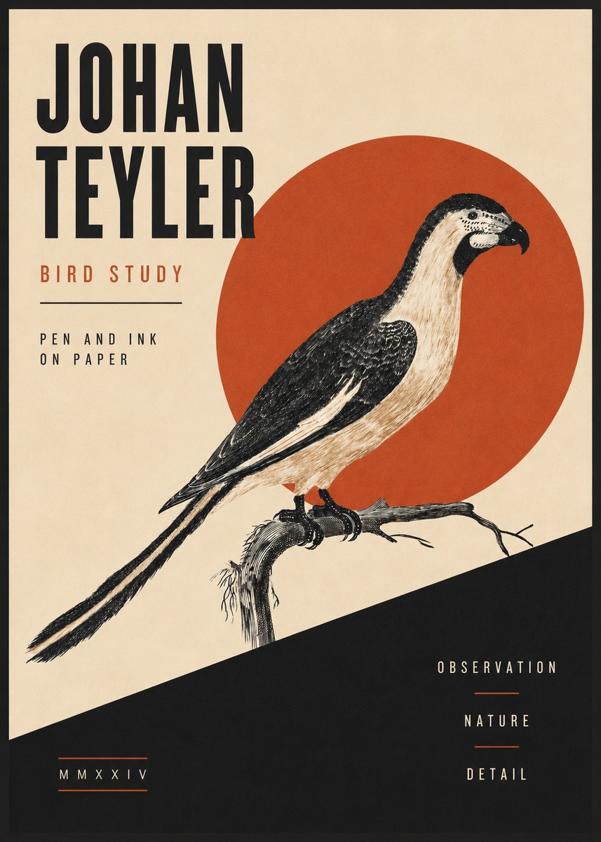 Johan Teyler Bird Study I No5 - Póster