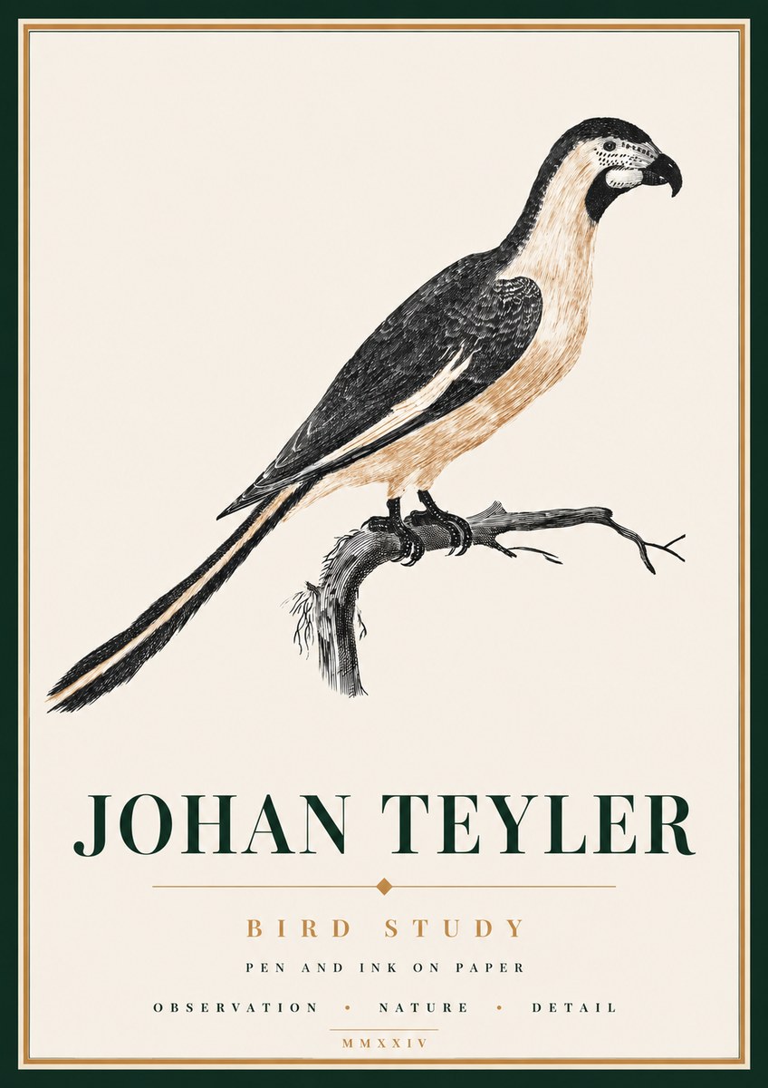 Johan Teyler Bird Study I No6 - Póster