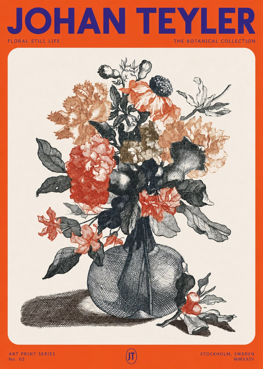 Johan Teyler Floral Still Life II No2 - Póster