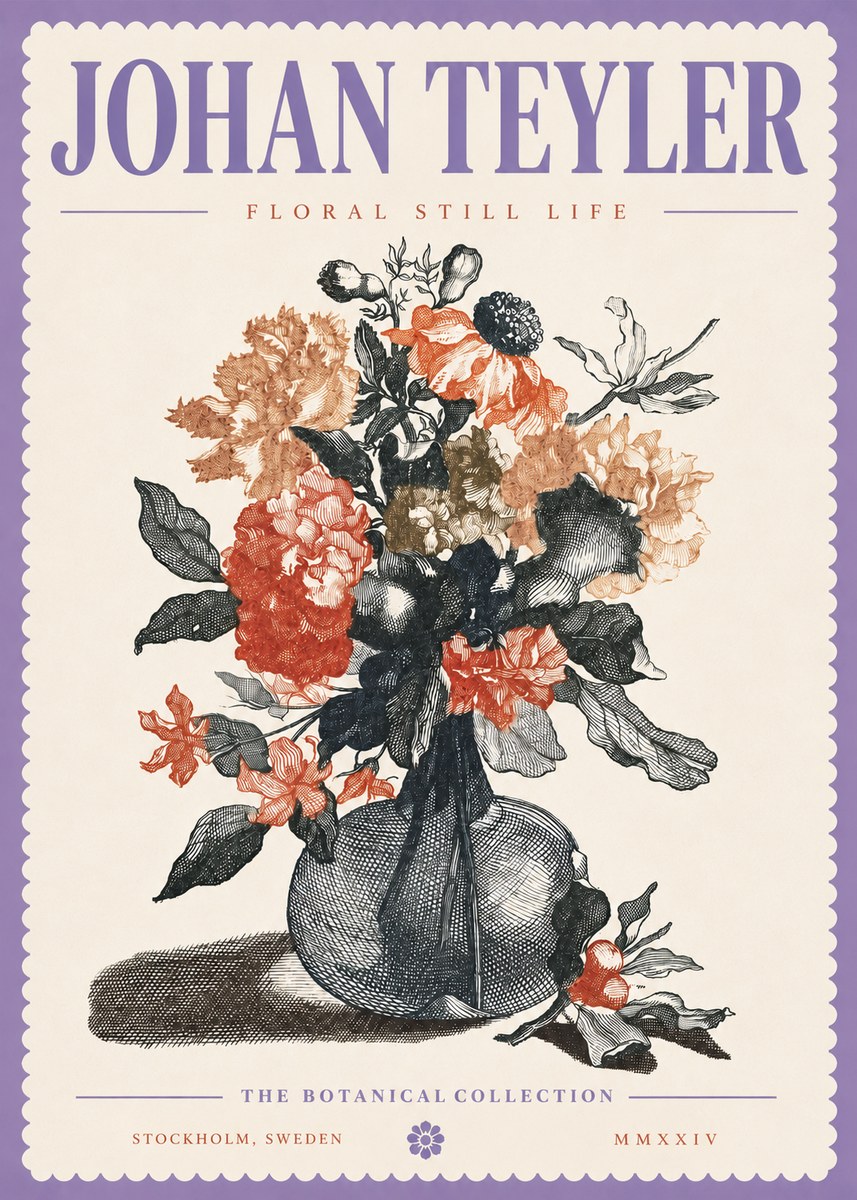 Johan Teyler Floral Still Life II No4 - Póster
