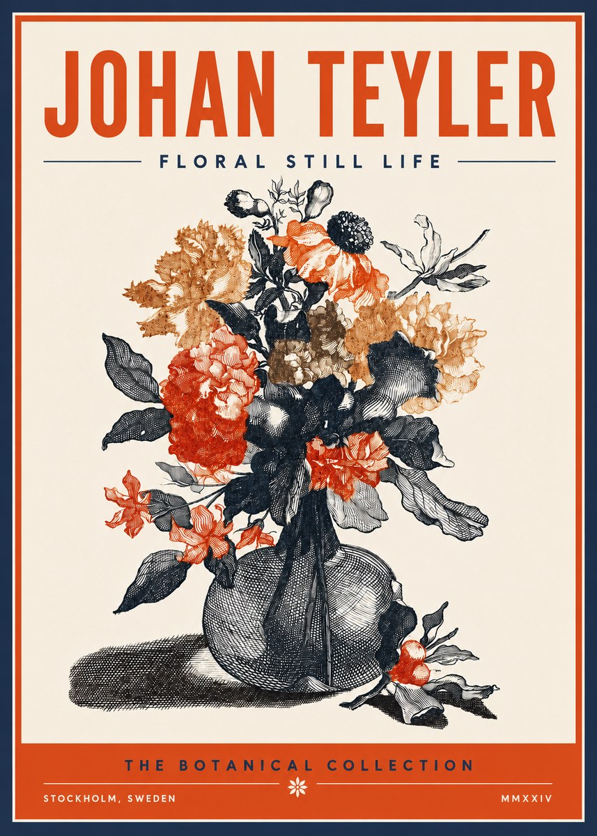 Johan Teyler Floral Still Life II No6 - Póster