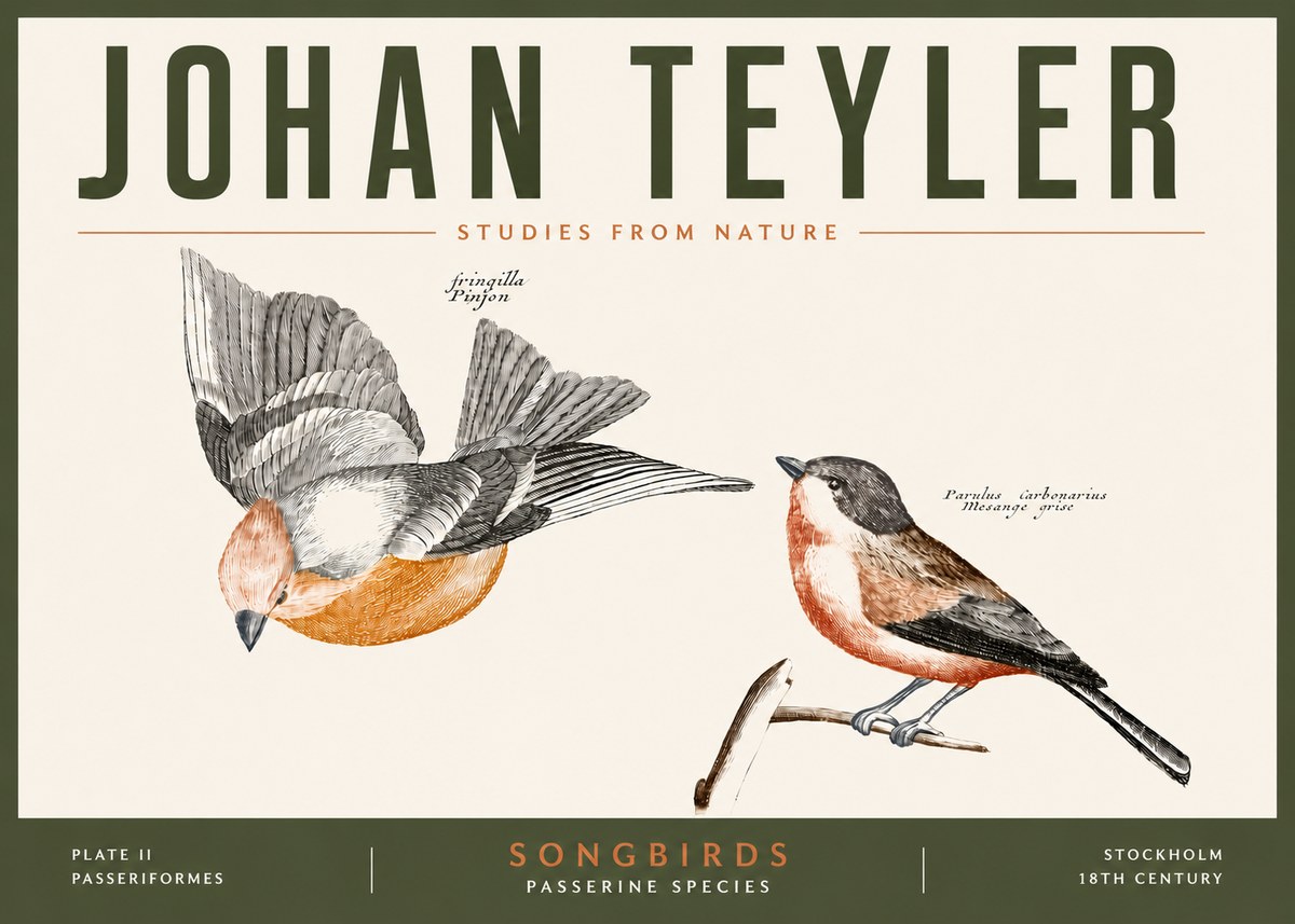 Johan Teyler Songbirds - Plate Ii No5 - Póster
