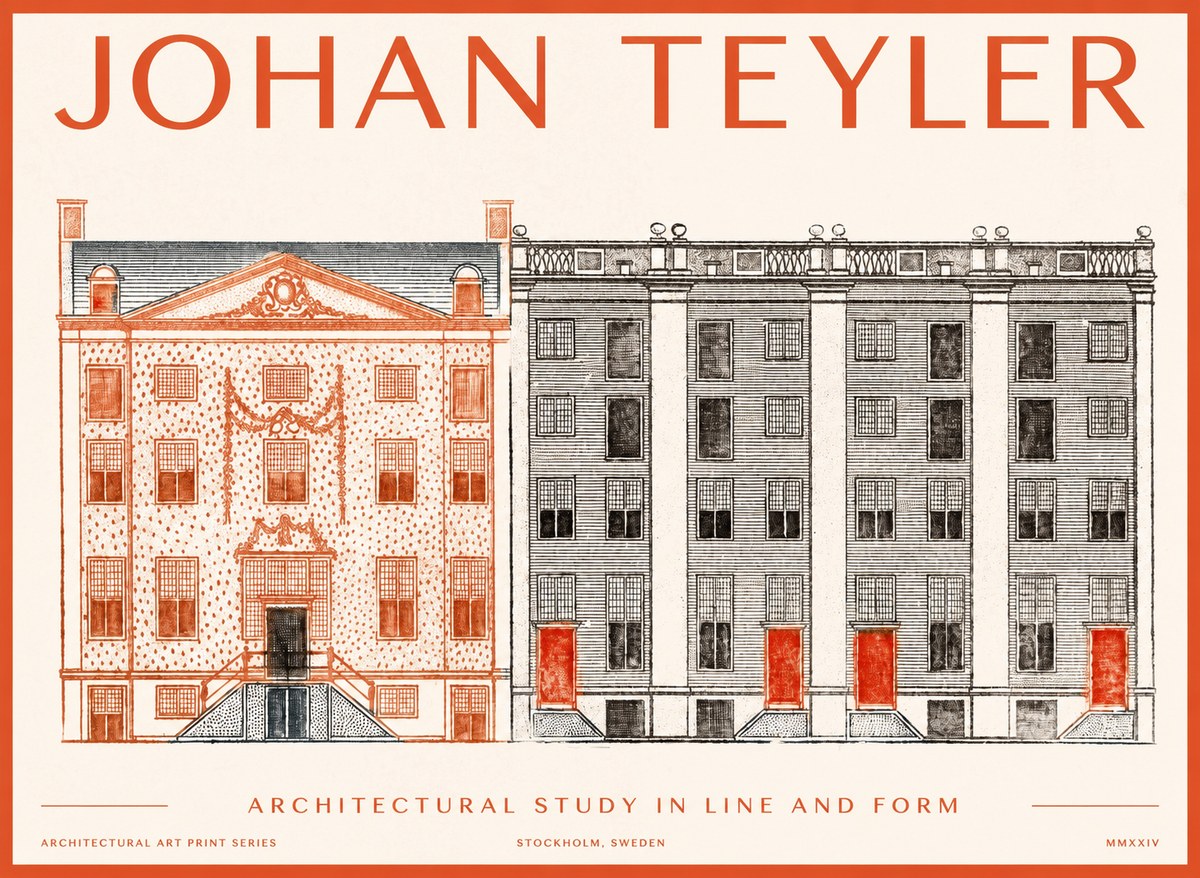 Johan Teyler Architectural Study in Line and Form No1 - Póster