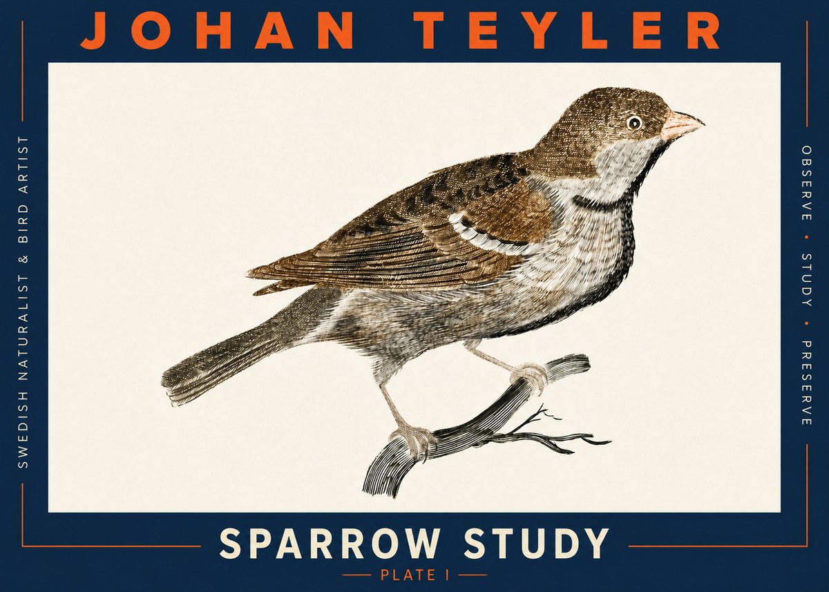 Johan Teyler Sparrow Study No3 - Póster
