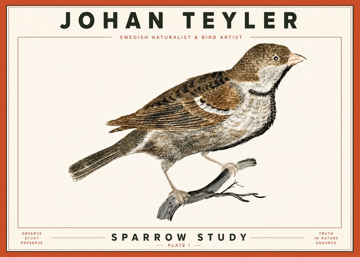Johan Teyler Sparrow Study No4 - Póster