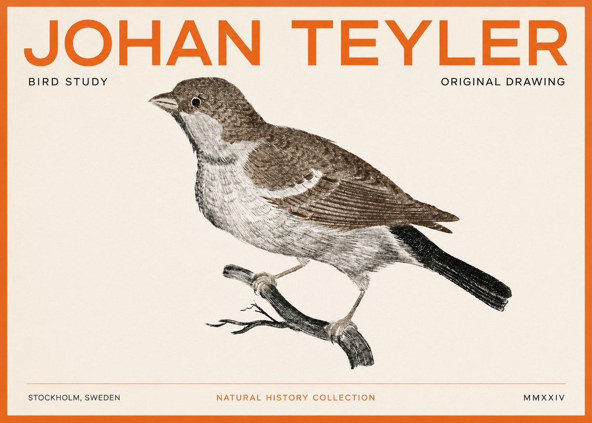 Johan Teyler Bird Study II No3 - Póster