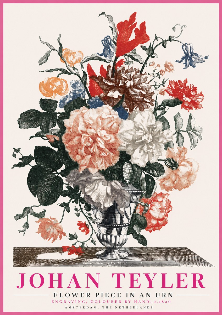 Johan Teyler Flower Piece in an Urn II No3 - Póster