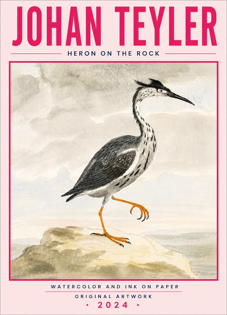 Johan Teyler Heron on the Rock No5 - Póster