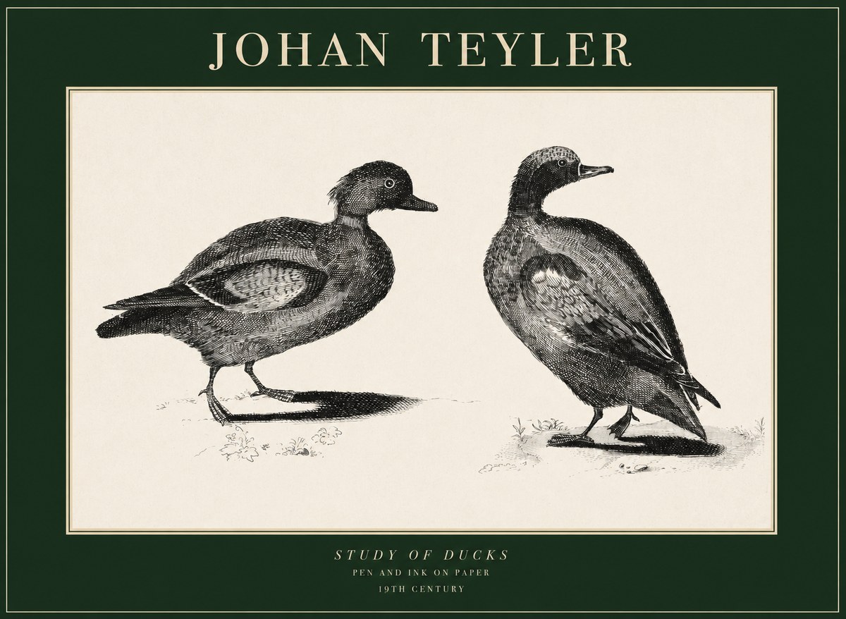 Johan Teyler Study of Ducks No1 - Póster