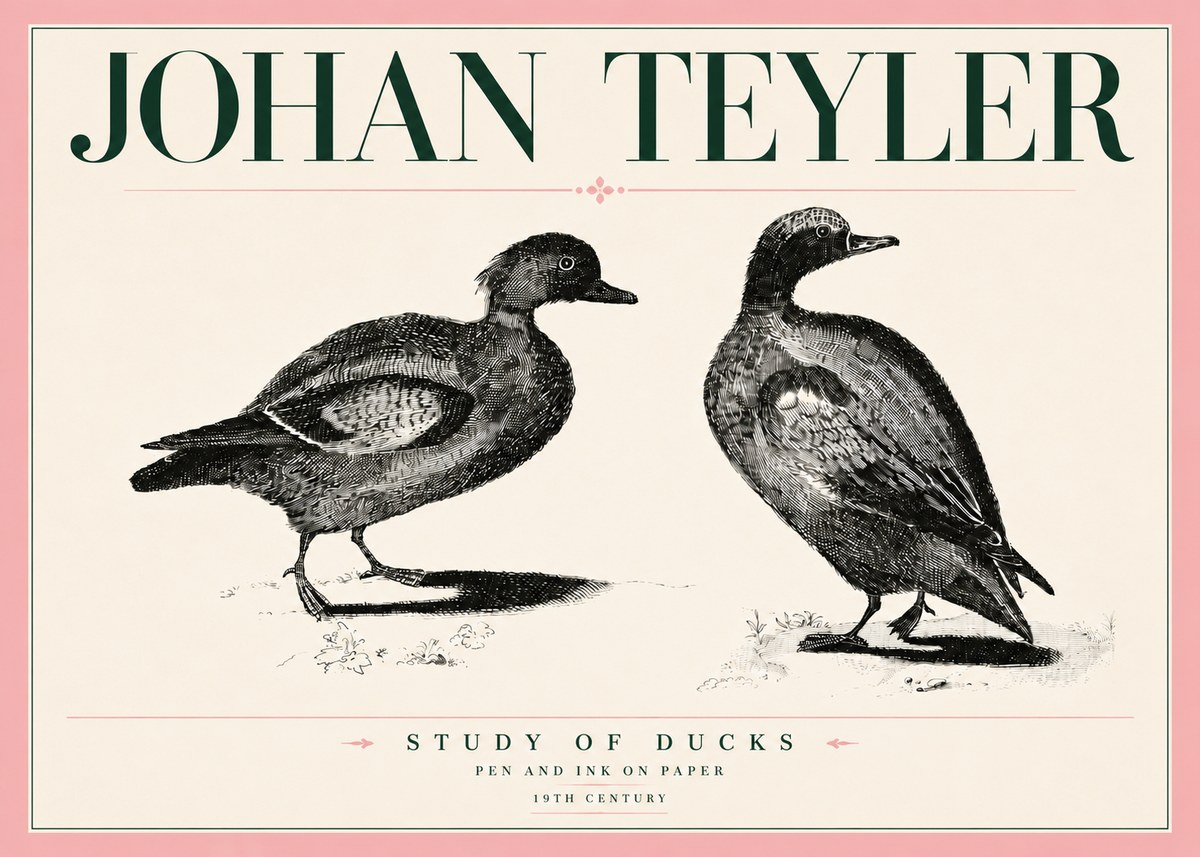 Johan Teyler Study of Ducks No5 - Póster