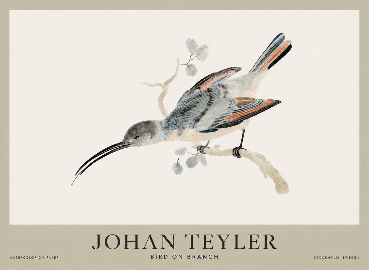 Johan Teyler Bird on Branch I No1 - Póster