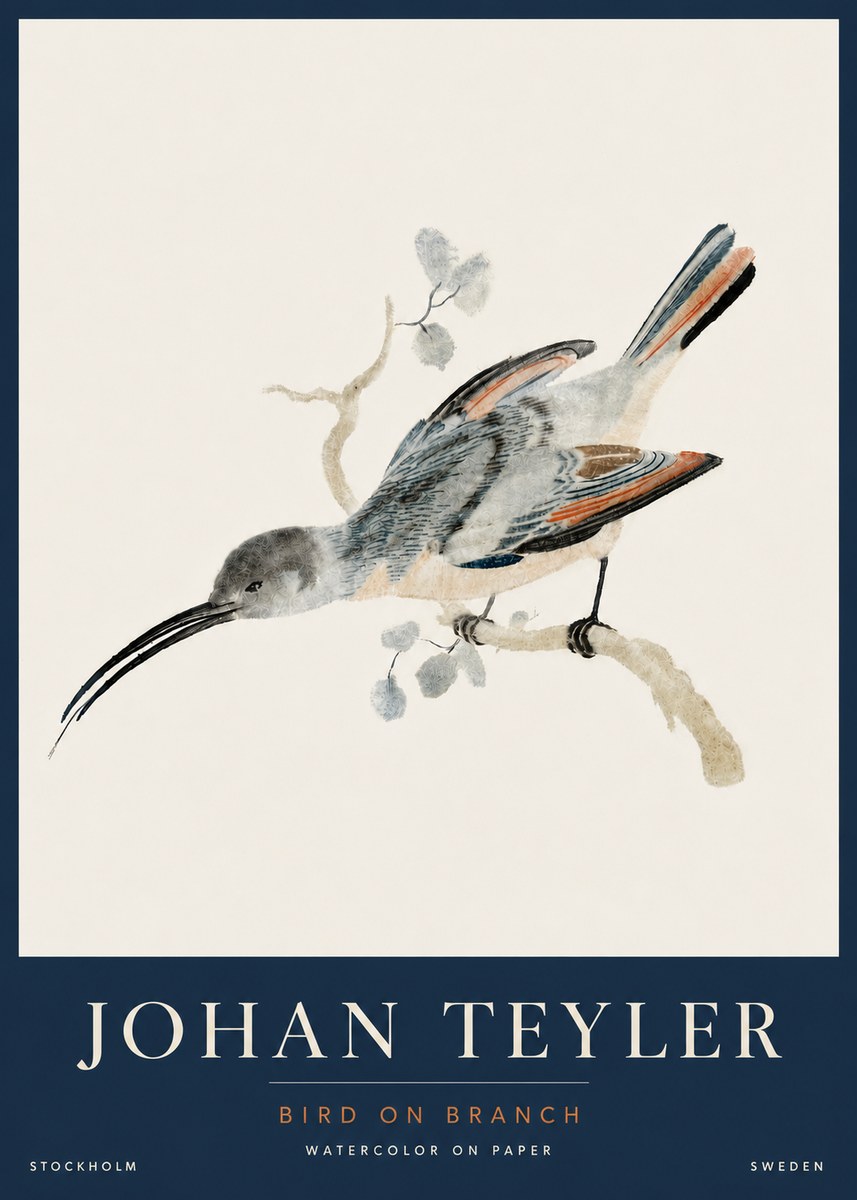Johan Teyler Bird on Branch I No5 - Póster