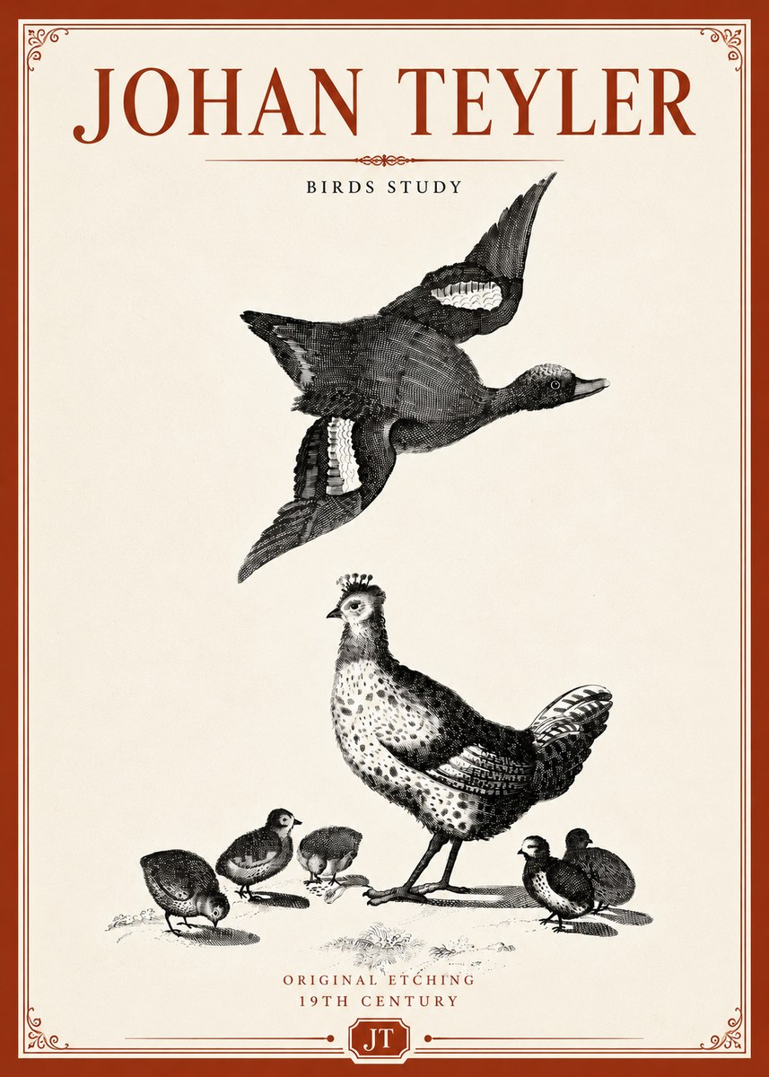 Johan Teyler Birds Study No5 - Póster