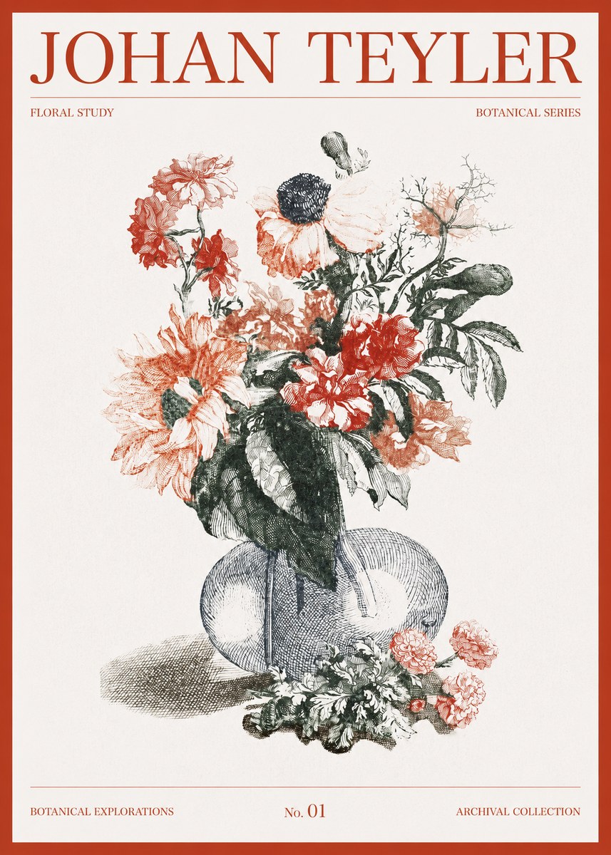 Johan Teyler Floral Study No1 - Póster