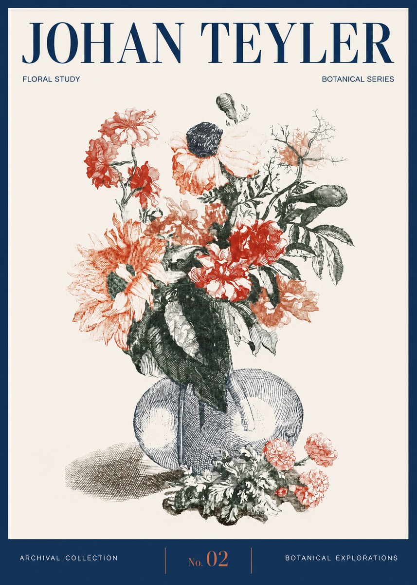 Johan Teyler Floral Study No2 - Póster