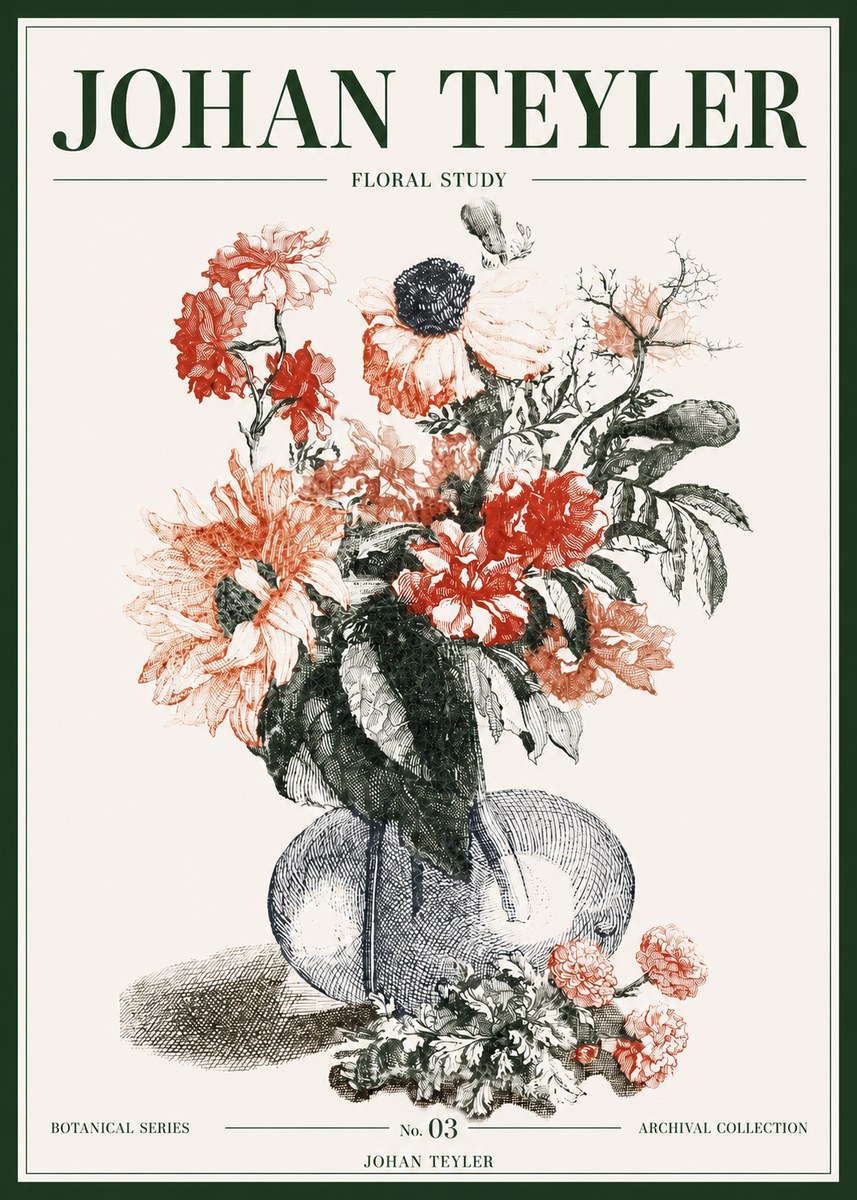 Johan Teyler Floral Study No3 - Póster
