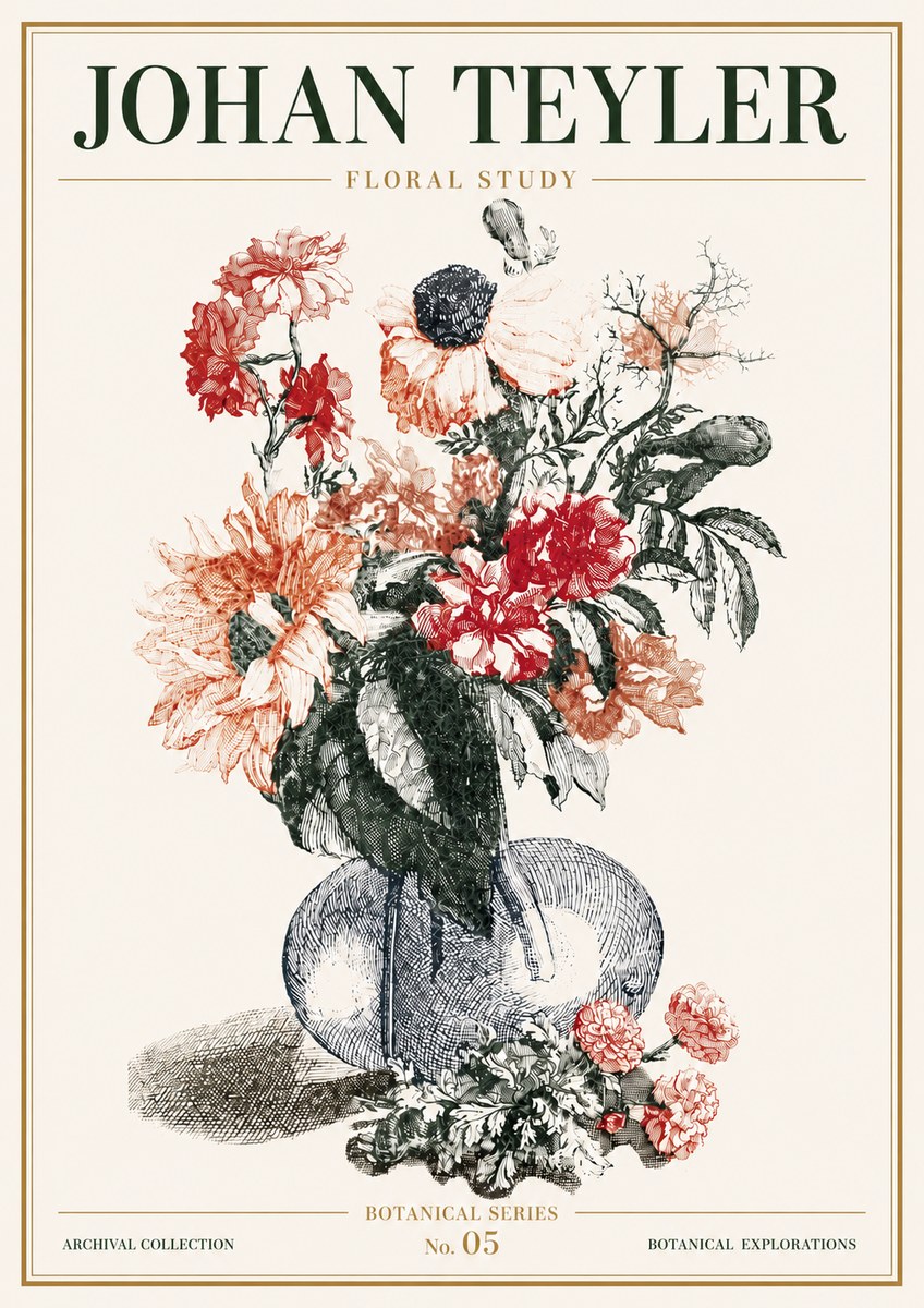 Johan Teyler Floral Study No5 - Póster