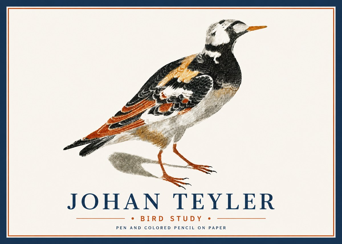 Johan Teyler Bird Study IV No6 - Póster