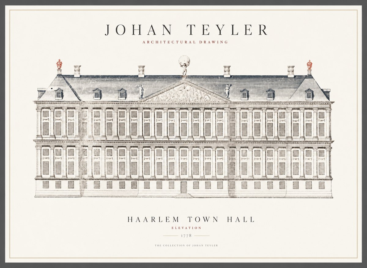 Johan Teyler Haarlem Town Hall - Elevation - 1778 No1 - Póster