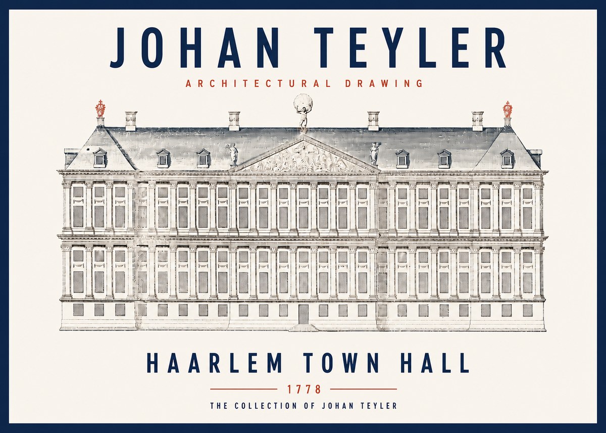 Johan Teyler Haarlem Town Hall - Elevation - 1778 No3 - Póster