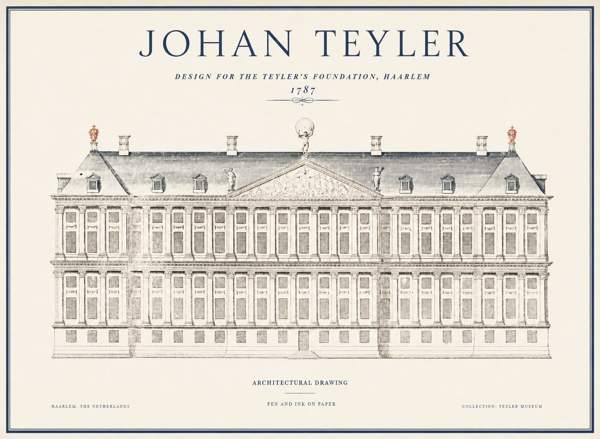 Johan Teyler Haarlem Town Hall - Elevation - 1778 No5 - Póster