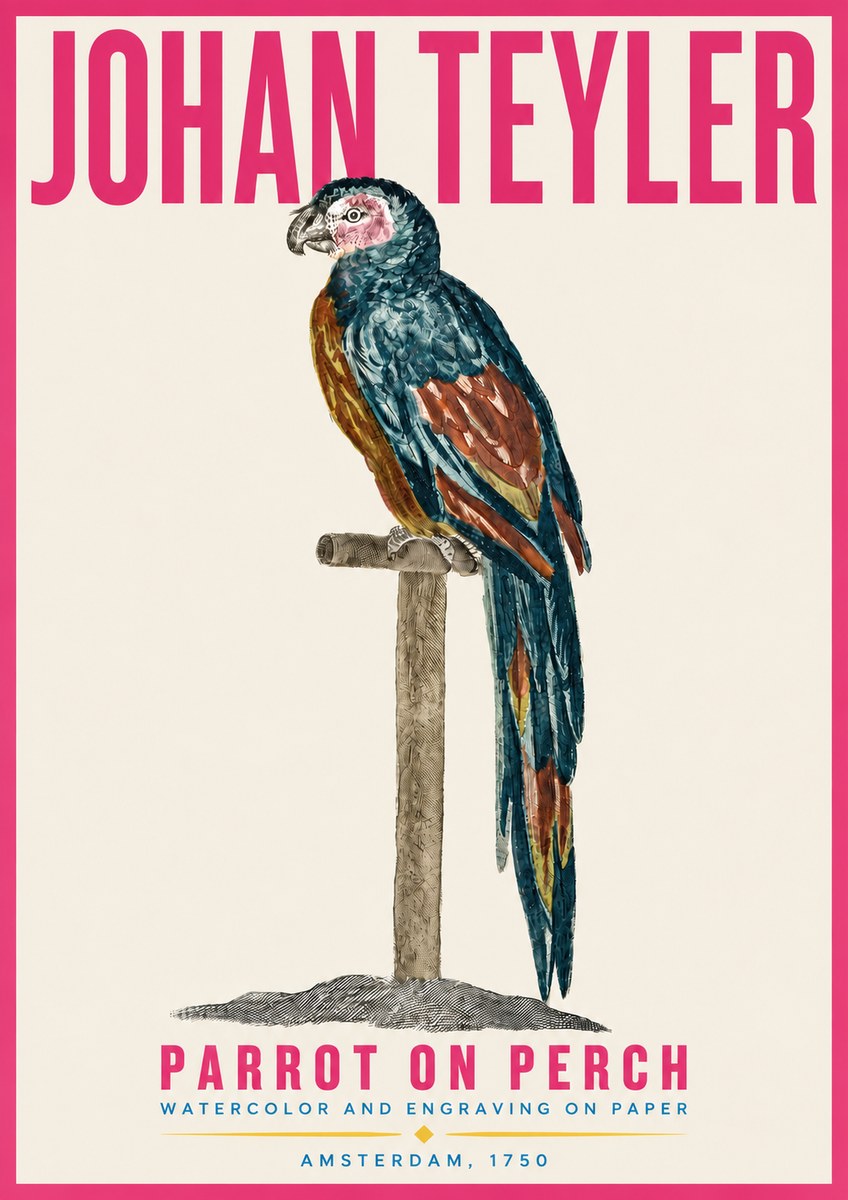 Johan Teyler Parrot on Perch No4 - Póster