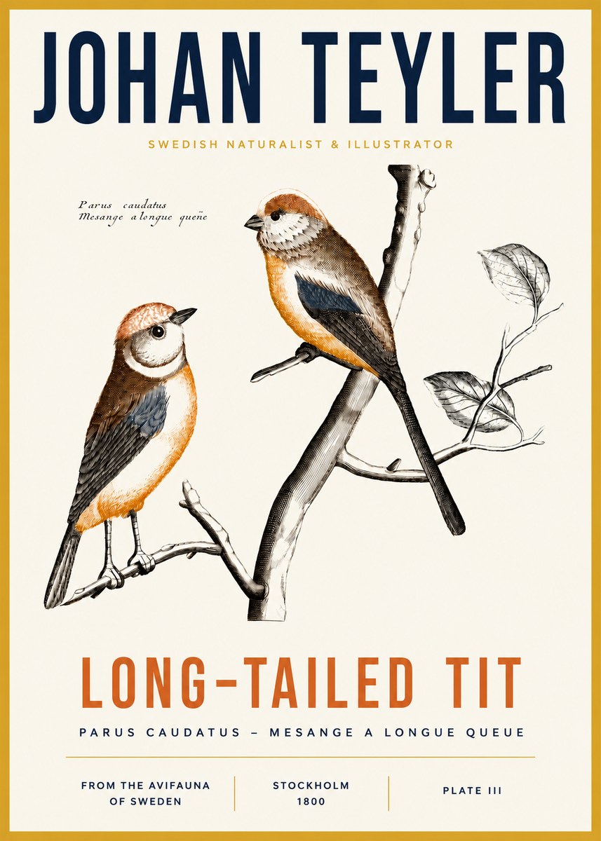 Johan Teyler Long-tailed Tit No3 - Póster