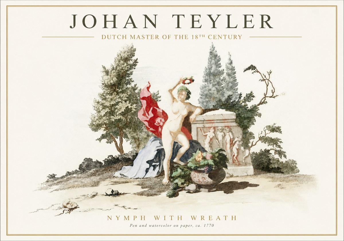 Johan Teyler Nymph with Wreath No1 - Póster