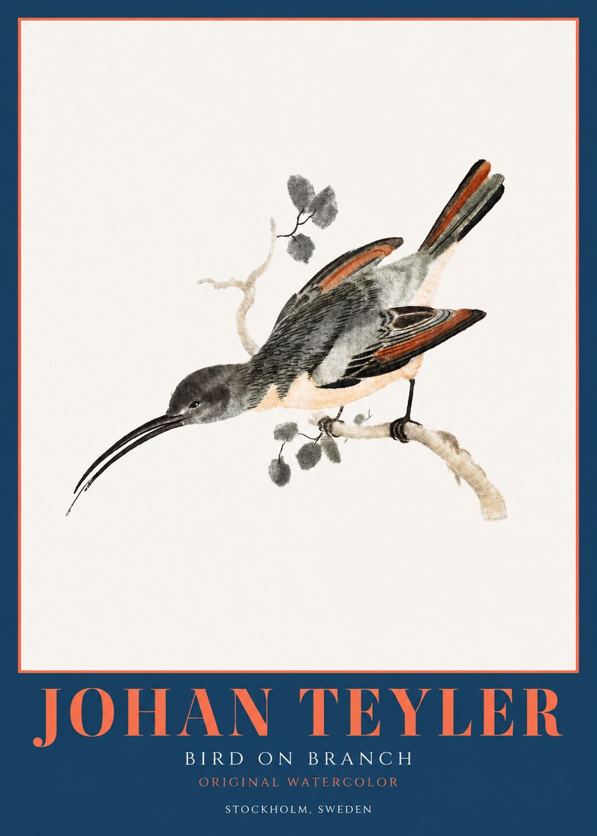 Johan Teyler Bird on Branch II No2 - Póster
